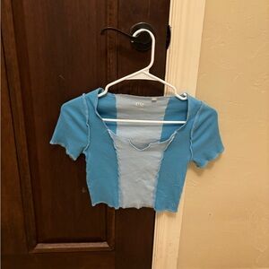 blue crop top
